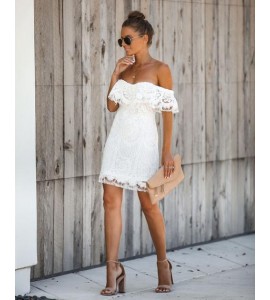 Always Wanted Lace Off The Shoulder Dress