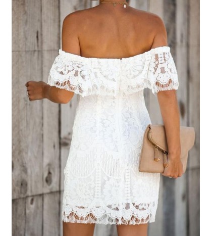 Always Wanted Lace Off The Shoulder Dress